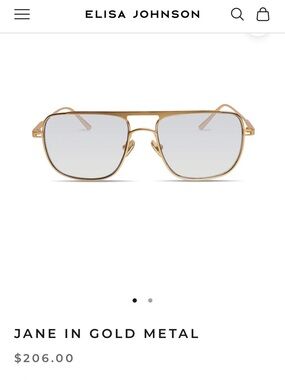 Elisa Johnson Jane Gold Metal Sunglasses - Gold/ hard to get,barely in stock.